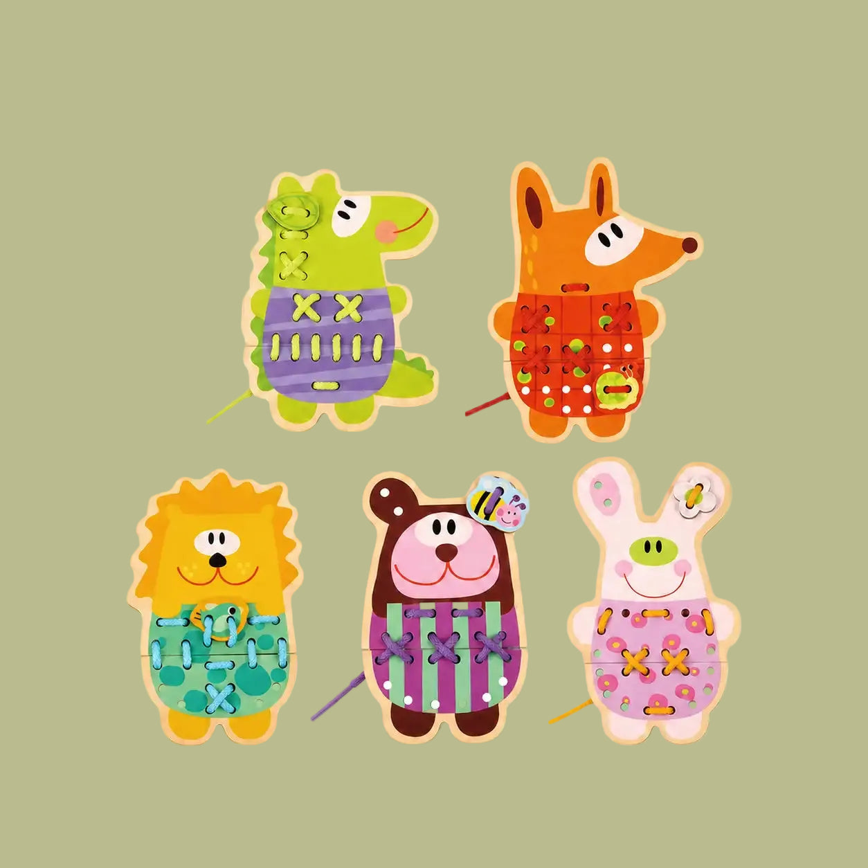 5 in 1 Lacing Animals, 2-3y