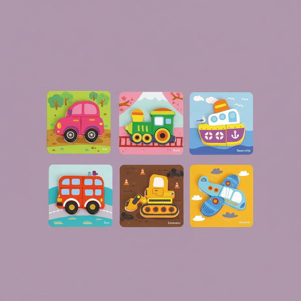 6 in 1 Mini Transportation Puzzle, 2-3y